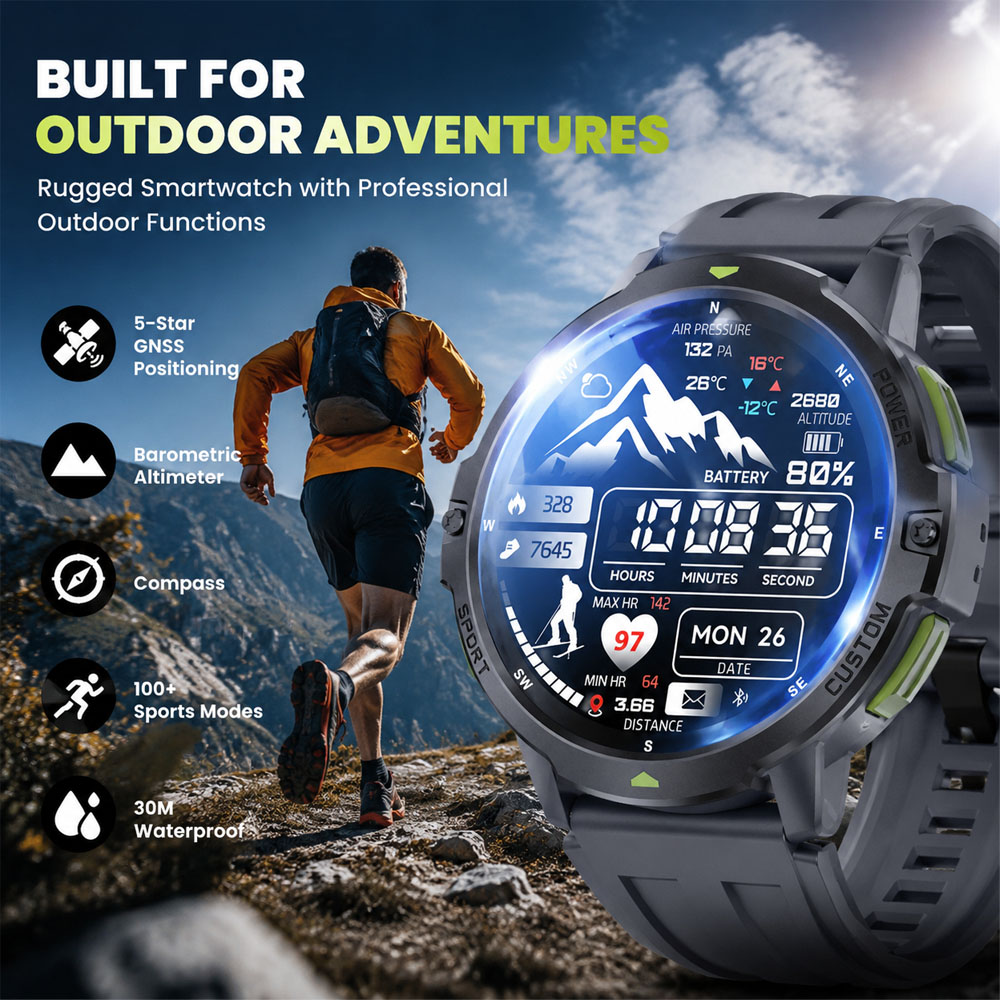 Smartwatch Timex Watches For Women - 2026 新しい軍事 GPS スマートウォッチ 3ATM 防水血中酸素テスト手首