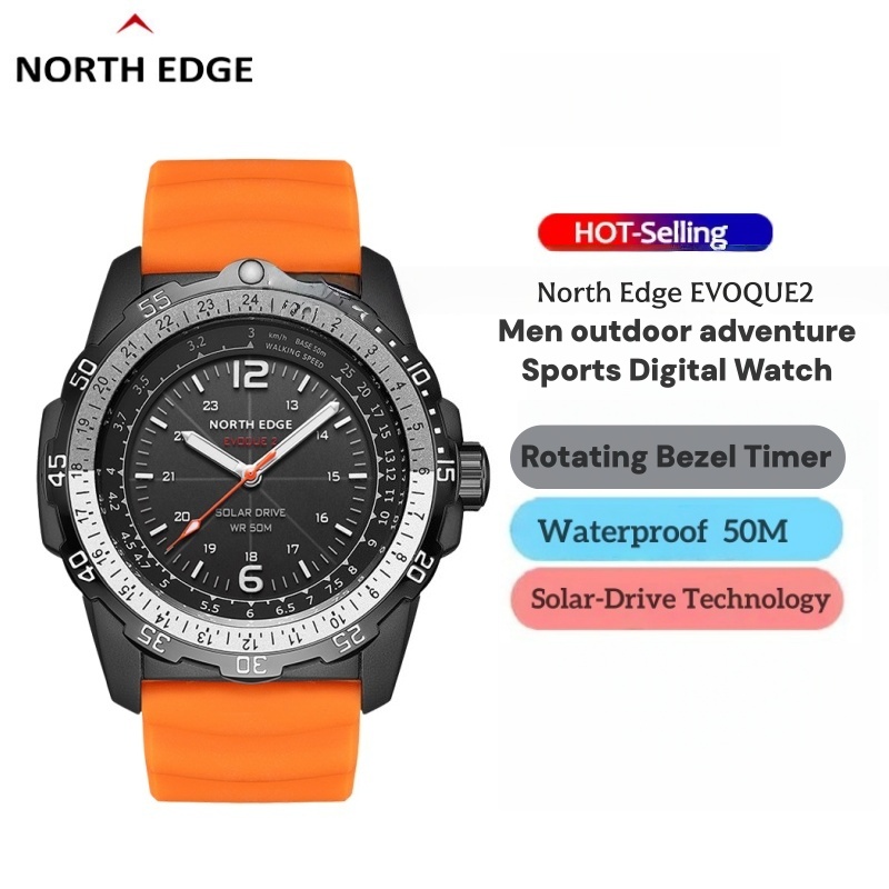 Smartwatch Digital Watches For Men - NORTH EDGE 男性アウトドアデジタル腕時計回転ベゼルタイマー 50 メートル防水ソーラー充電長いバッテリー寿命水泳スポーツウォッチ