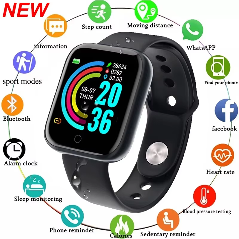 Smartwatch Watches For Men Digital - スマートウォッチ男性女性腕時計スマートウォッチメッセージフィットネスモニターブレスレット誕生日ギフト電子時計 Android IOS 用 ﻿