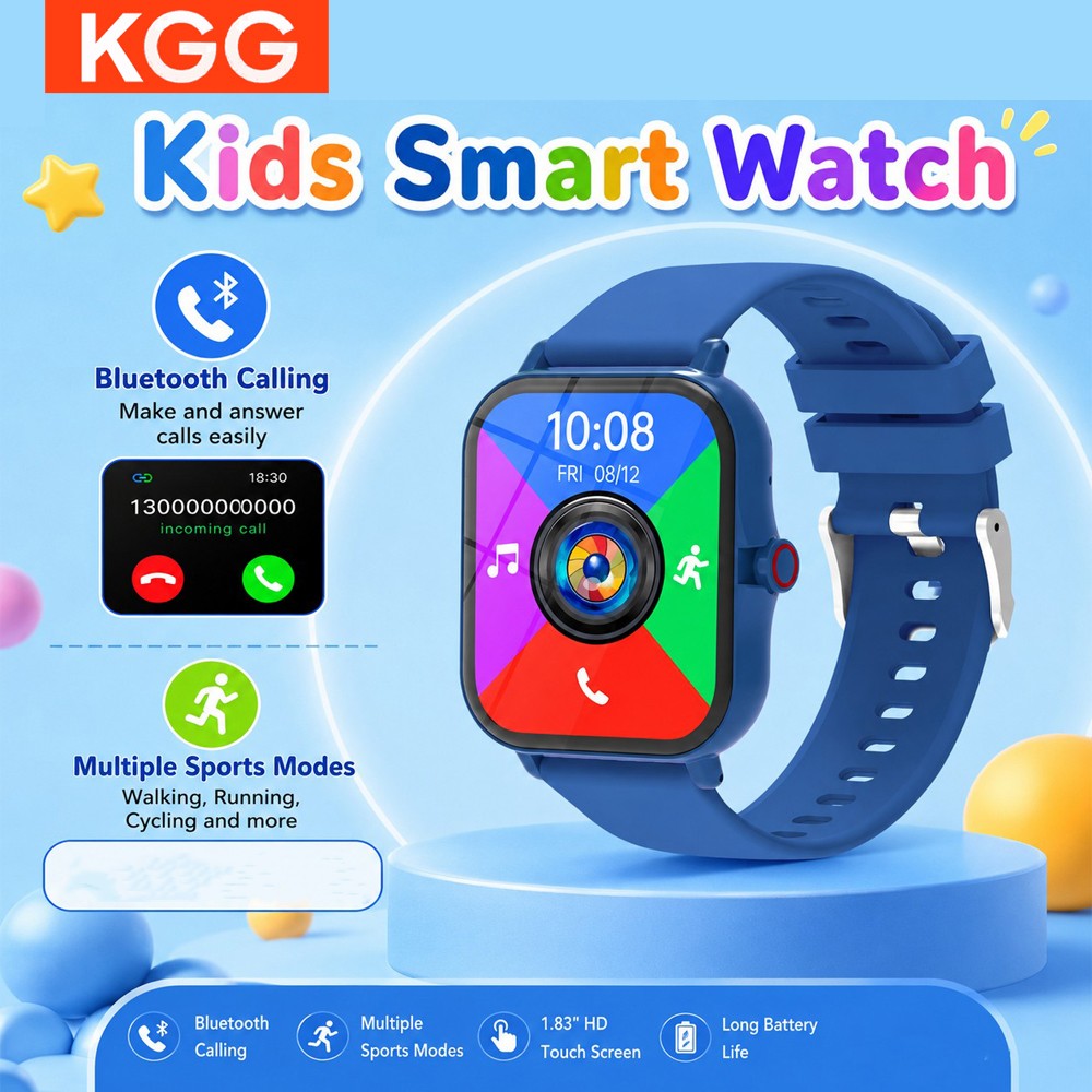 Smartwatch Watches For Girls Kids - キッズスマートウォッチ 1.83インチHDスクリーン BT通話 カメラ 音楽再生 マルチスポーツモード