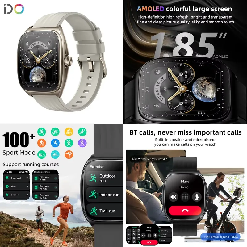 Watch Smart Smartwatch - 2025年ファッションメンズスマートウォッチメーカー1.85インチAMOLED曲面工場価格BT通話IP68防水フィットネストラッカー