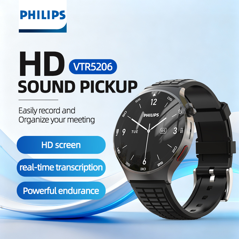 Smartwatch Noise Watches For Men - PHILIPS ボイスレコーダーウォッチ メンズ ビジネス Bluetooth通話 ノイズリダクション