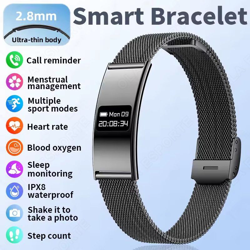 Couple Watches Smartwatch - 新しいスマートブレスレット健康フィットネストラッカー超薄型心拍数モニタリングコールリマインダーカップルリストバンドスポーツマンスマートウォッチ