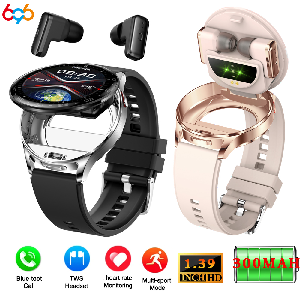 Smartwatch Noise Watches For Men - 男性と女性のためのtwsヘッドセットスマートウォッチ、スポーツ、フィットネス、心拍数、健康、イヤホン、ノイズリダクション、音楽スマートウォッチ、1.39インチ、2 in 1