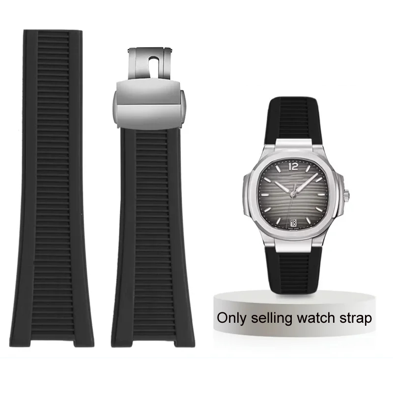 Patek Philippe Watch Nautilus - 男性用シリコンウォッチストラップ,ラバーウォッチバンド,リストバンド,パティック,ノーチラス,5711, 5726, 5712g, 5980, 25mm x