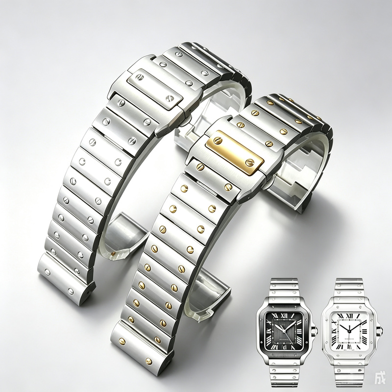 Cartier Watch Santos - ステンレススチール時計ストラップ メンズ カルティエ サントス シリーズ サントス