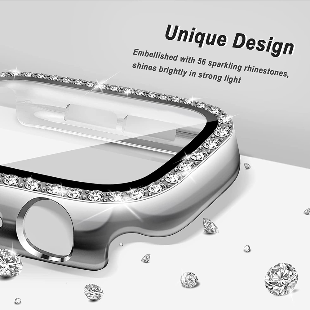 Iwatch Smartwatch Series 7 - Apple Watch用ガラスケース,保護,ダイヤモンド,スクリーンプロテクター,iwatchケース用,45mm,41mm,44mm,40mm,42mm,38mm