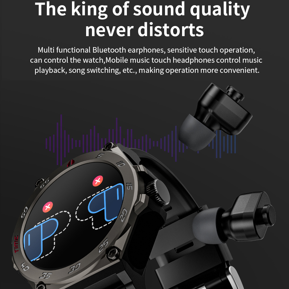 Smartwatch Noise Watches For Men - 696 最新 TWS ノイズリダクションヘッドセットスマートウォッチ男性心拍数スポーツヘッドフォンブルートゥースコールスマートウォッチ女性防水