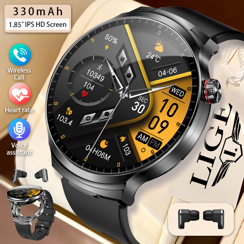 Smartwatch Noise Watches For Men - LIGE 2026 新型TWS 2 in 1ヘッドセットスマートウォッチ
