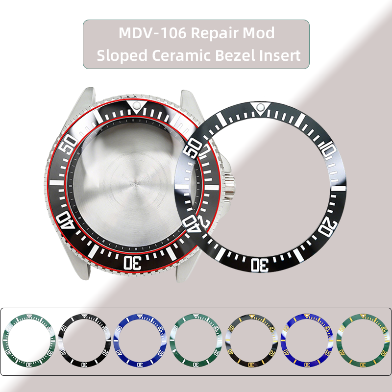 Watch Bezel Insert - カシオ MDV-106 傾斜セラミックベゼルインサート 12H パールマーカー MDV106