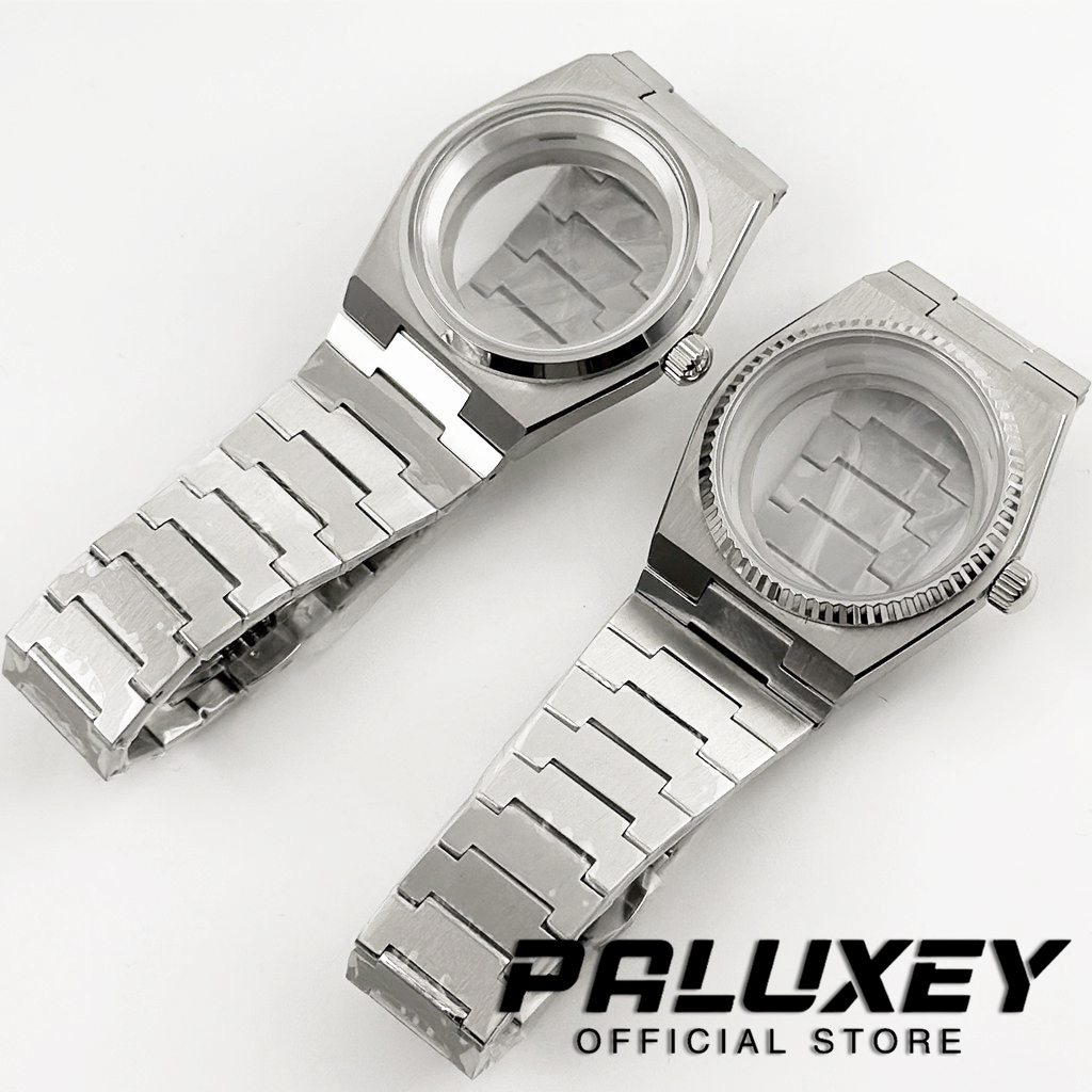 Watch Bezel Insert - PRX NH35 40 ミリメートルシルバーリングサファイアクリスタルフルーテッドベゼル時計ケース部品 PRX スーパープレーヤー