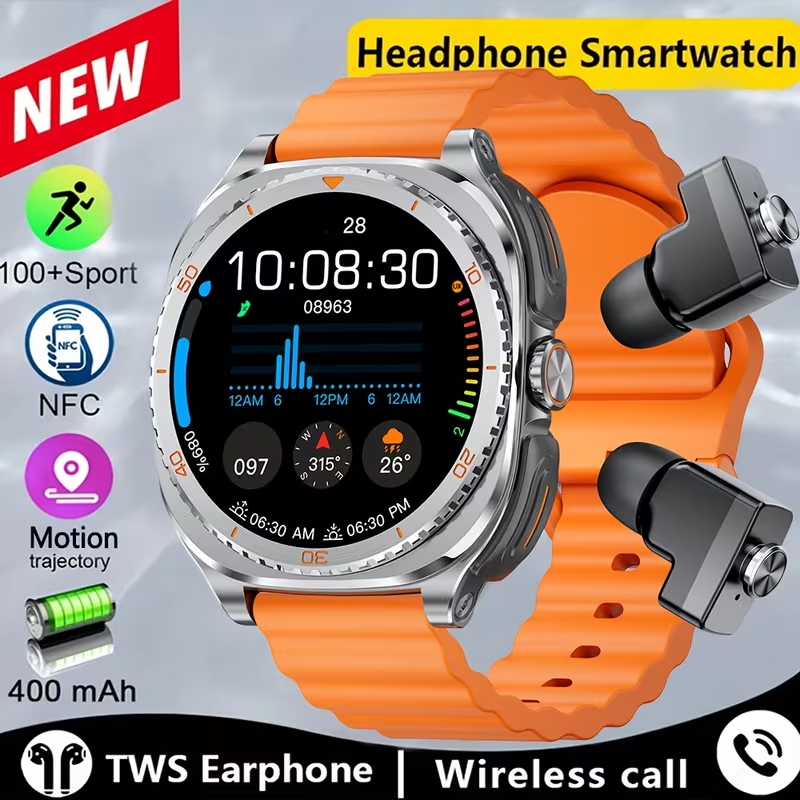 Smartwatch Noise Watches For Men - 2in1 TWSヘッドセット搭載スマートウォッチ 1.53インチ 男女兼用 スポーツフィットネス 心拍数健康ウォッチ
