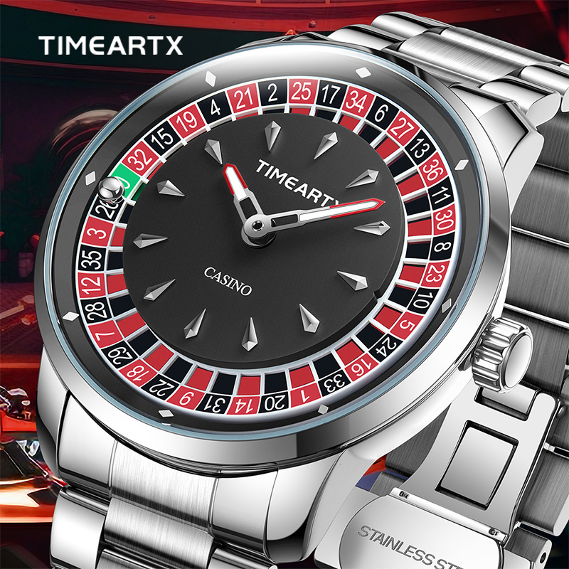 Smartwatch Luxury Watches - TIMEARTX ブランドの新しい高級クォーツ時計男性用ヨーロッパルーレットポーカーゲーム腕時計