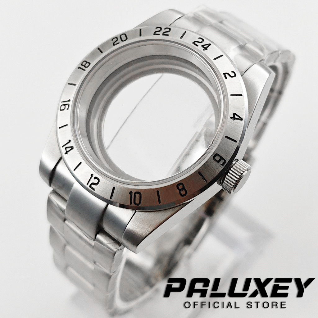 Watch Bezel Insert - NH35 39mm ベイシリーズ 24時間GMT スチールベゼル サファイアウォッチケース