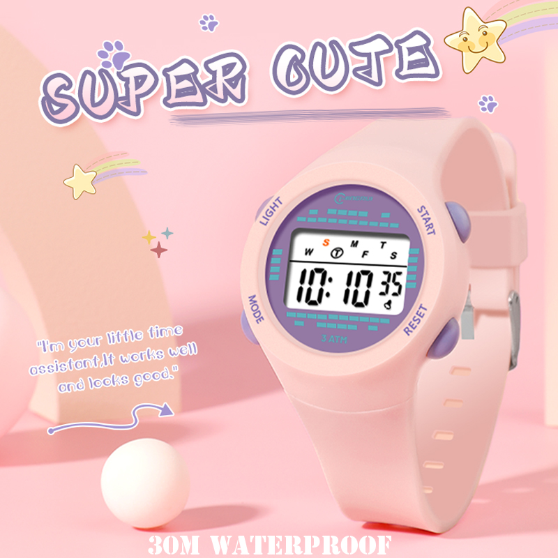 Smartwatch Watches For Girls Kids - 子供用電子時計,ピンク,多機能,デジタル,子供用スマート腕時計,学校用,男の子と女の子用,ギフト,キュート,30m