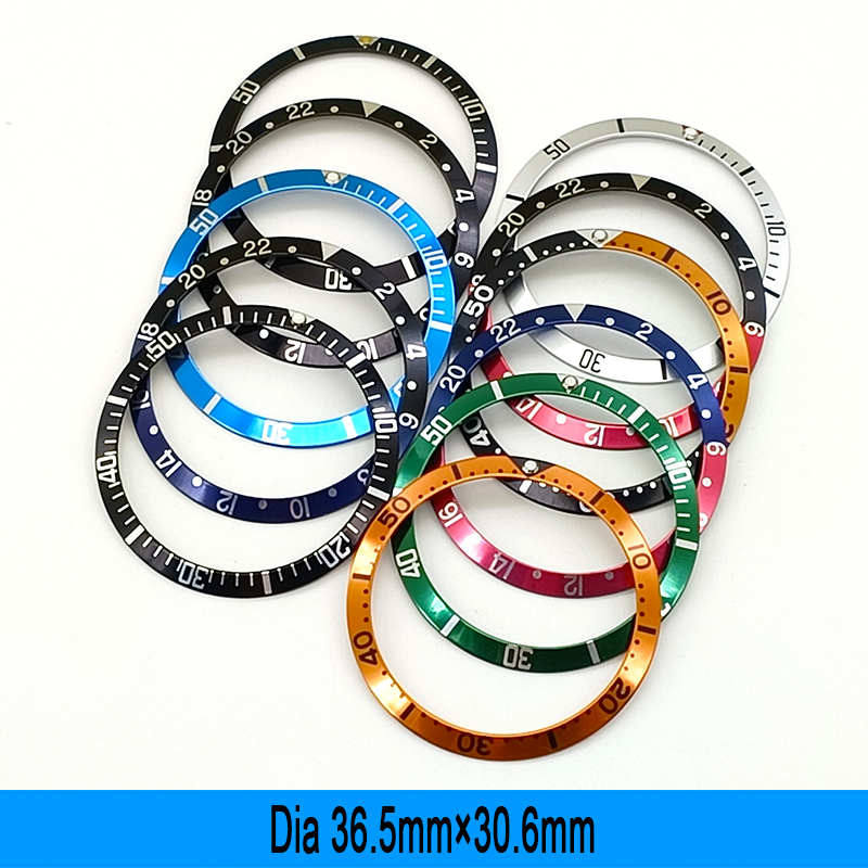 Watch Bezel Insert - 36.5 ミリメートル * 30.6 ミリメートルケースリングアルミ時計ベゼルインサートフィットサブマリーナ NH35