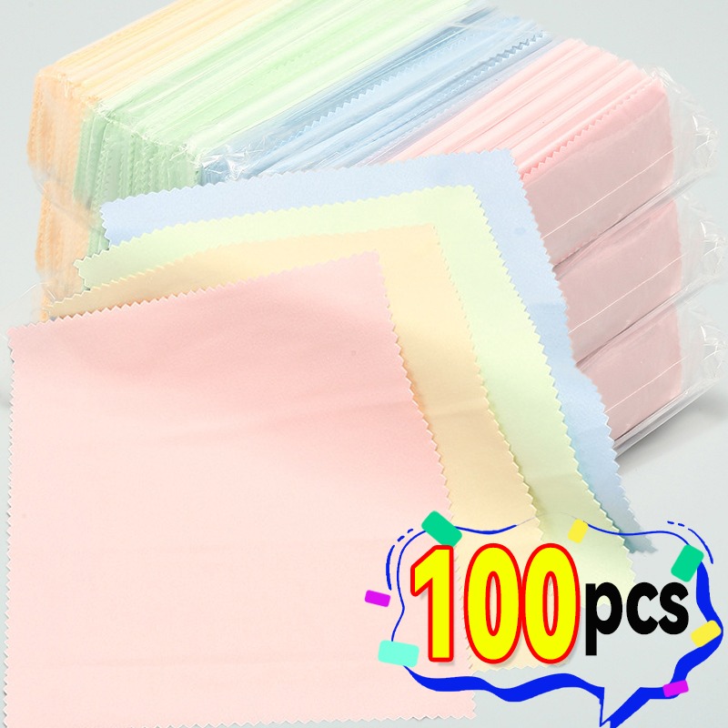 Watch Polishing Cloth - 10-100 個シルバー研磨メガネクロスジュエリークリーニングクロスソフトクリーンワイプ非毒性変色除去ジュエリーコイン時計