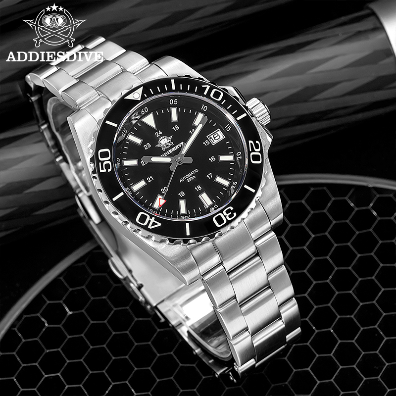 Watch Bezel Insert - ADDIESDIVE メンズ腕時計 8215 機械式サファイア夜光ダイビングウォッチ 200 メートルセラミックベゼル自動時計時計ギフト時計
