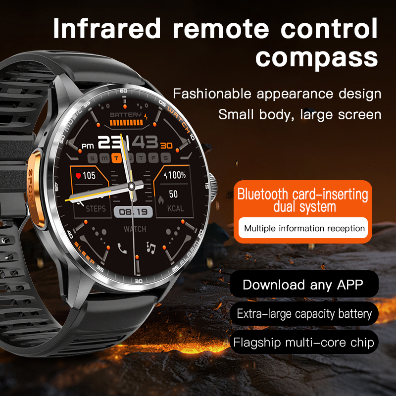 Smartwatch Watch Whatsapp - H100スマートウォッチ 1.8インチ AMOLED大型スクリーン 190 ° 回転式カメラ