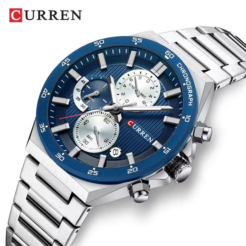 Couple Watches Smartwatch - CURREN 8481 高級クォーツ時計ユニセックス防水カレンダー腕時計、メンズビジネス6針スポーツウォッチ
