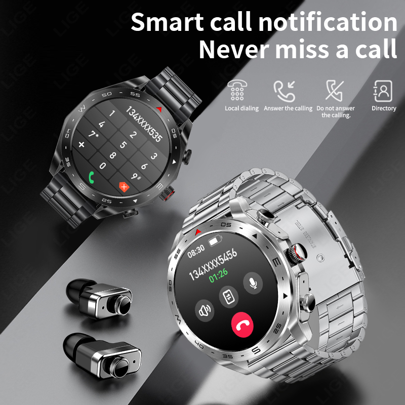 LIGE TWSイヤホン Bluetoothヘッドセット ス - Smartwatch Noise Watches For Men のレビューと価格