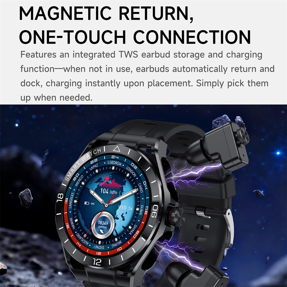 696 メンズ ブルートゥース通話イヤホン 2 in 1 ス - Smartwatch Noise Watches For Men のレビューと価格