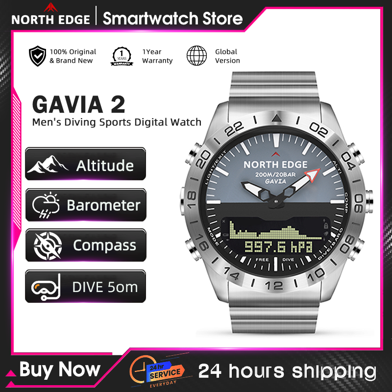NORTH EDGE メンズ ダイブウォッチ ミリタリー ア - Smartwatch Watches For Men Digital のレビューと価格