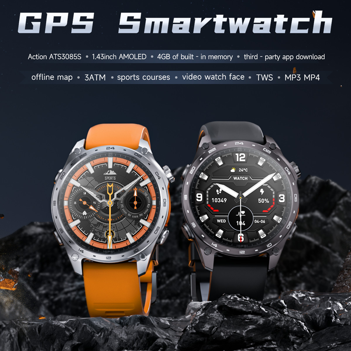 3ATM防水スポーツスマートウォッチ、Whatsappメッセ - Smartwatch Watch Whatsapp のレビューと価格