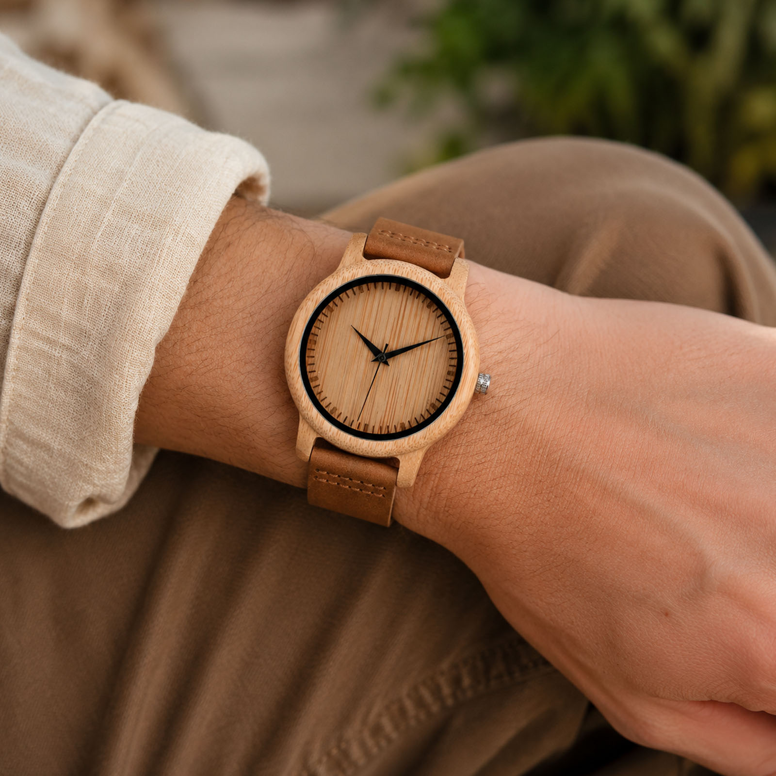高品質の時計竹ケース男性女性腕時計クォーツムーブメントファッ - Couple Watches Smartwatch のレビューと価格