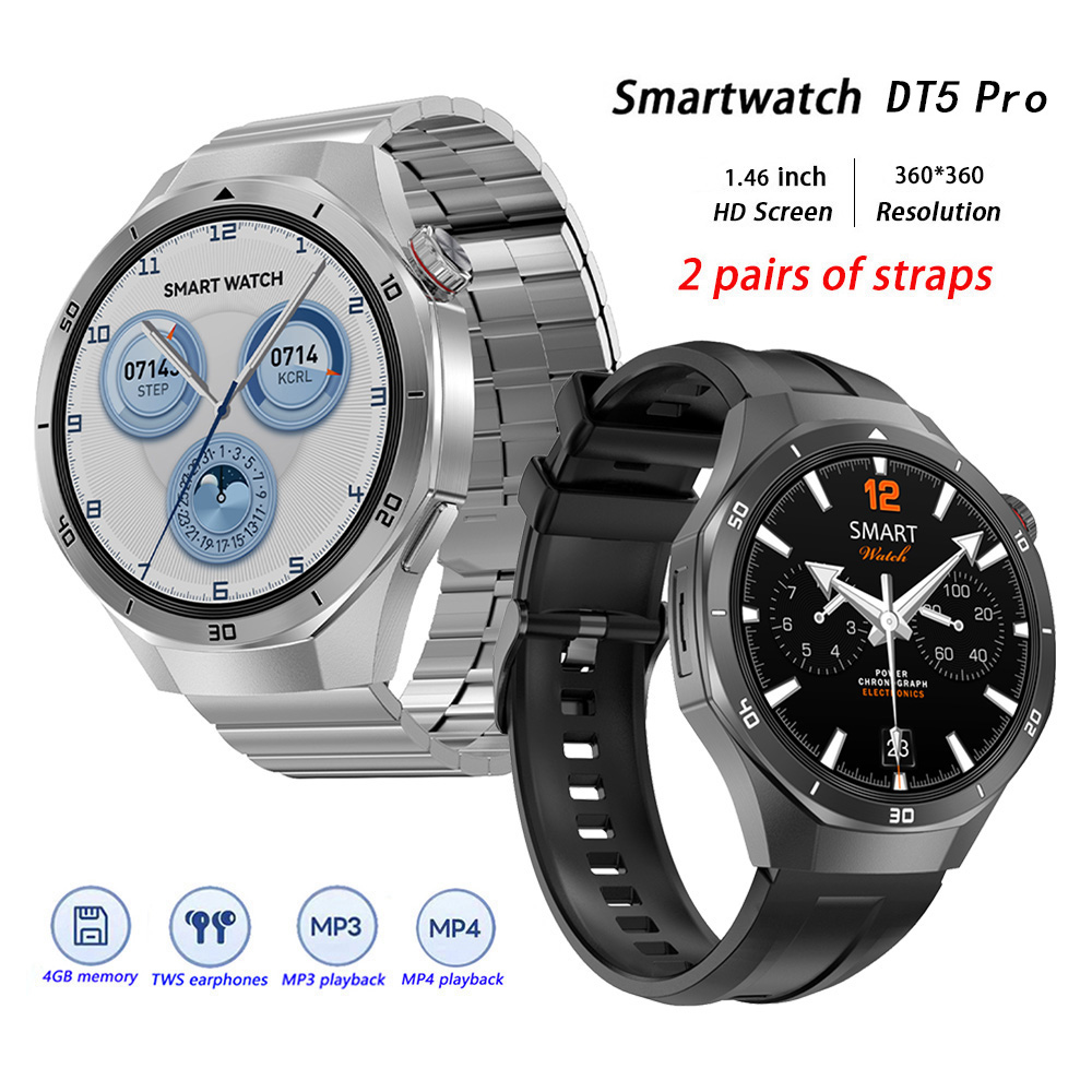 DT5 プロスマートウォッチ男性女性デジタル腕時計 MP3  - Smartwatch Digital Watches For Men のレビューと価格