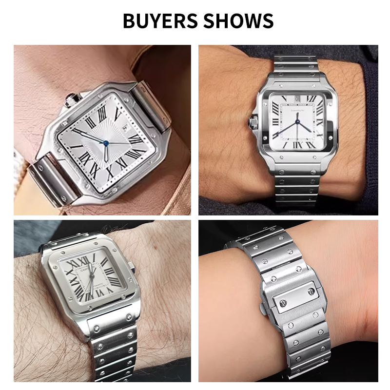 ステンレススチール時計ストラップ メンズ カルティエ サント - Cartier Watch Santos のレビューと価格