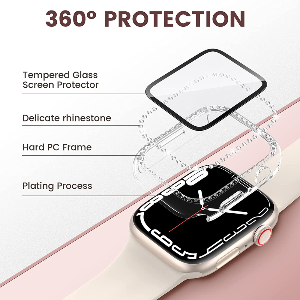 Apple Watch用ガラスケース,保護,ダイヤモンド,ス - Iwatch Smartwatch Series 7 のレビューと価格
