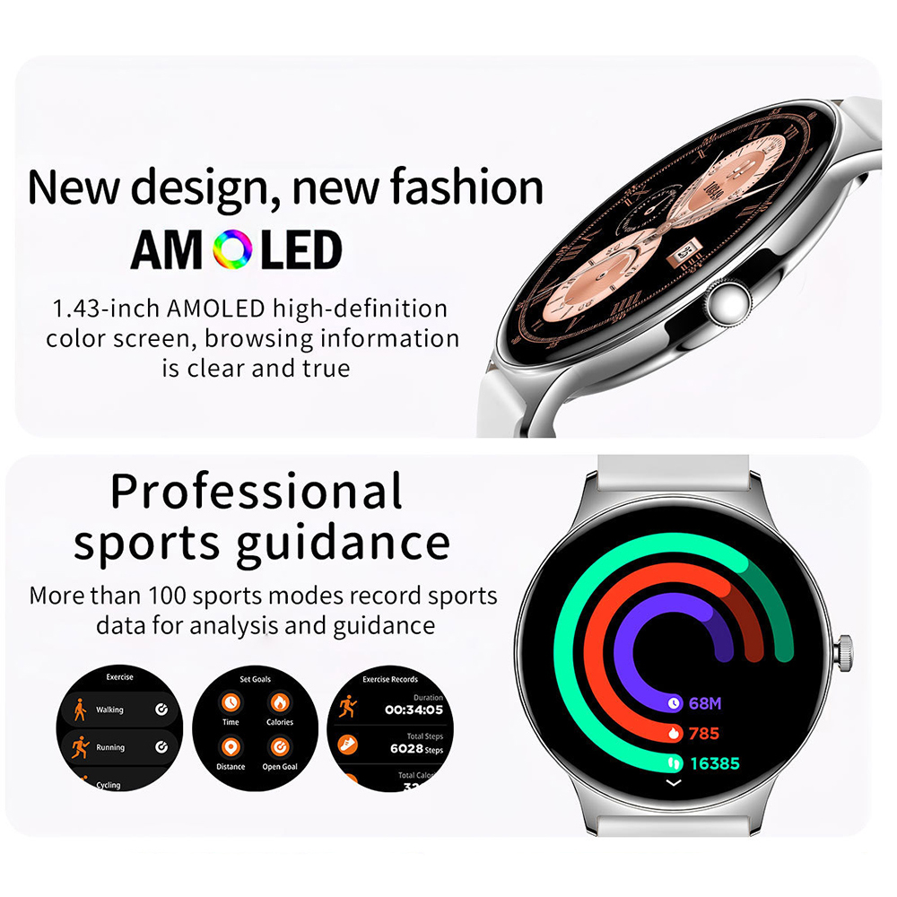 1.43インチ AMOLED 超薄型スマートウォッチ メンズ - Smartwatch Digital Watches For Men のレビューと価格