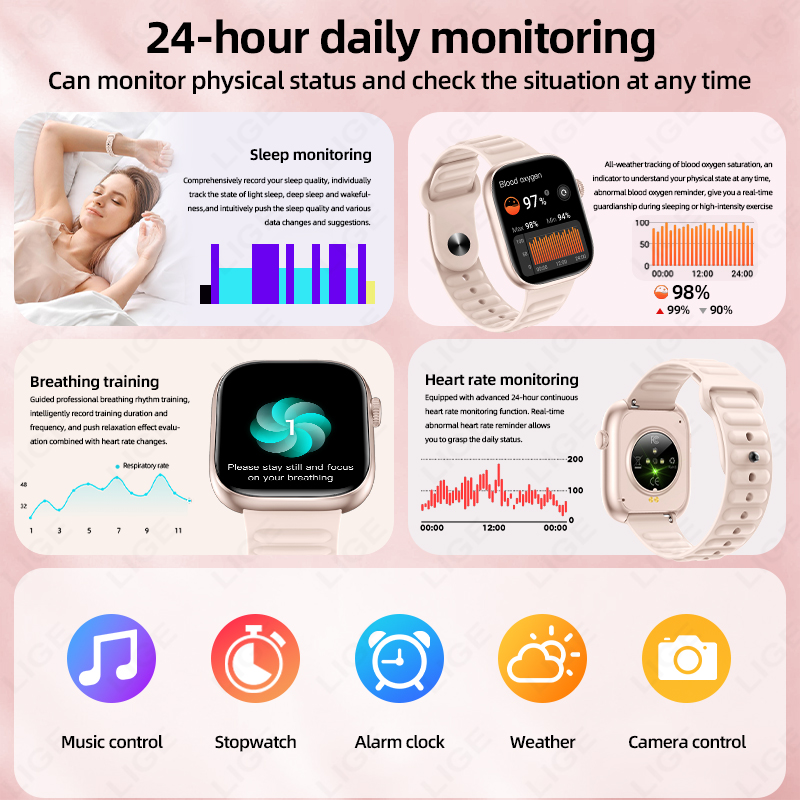 LIGE 2026 新しいスマートウォッチ心拍数睡眠モニタリ - Couple Watches Smartwatch のレビューと価格