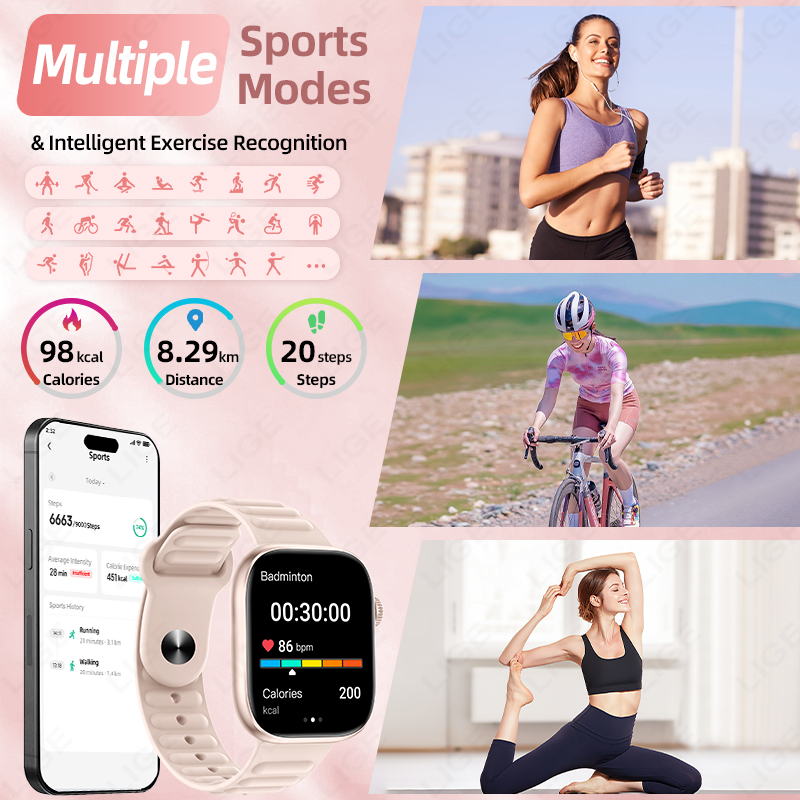 LIGE 2026 新しいスマートウォッチ心拍数睡眠モニタリ - Couple Watches Smartwatch のレビューと価格