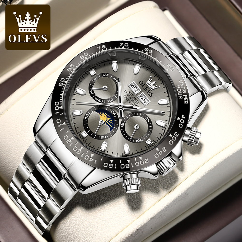 OLEVS 6654 高級メンズ腕時計クロノグラフ自動機械式 - Watches Omega のレビューと価格