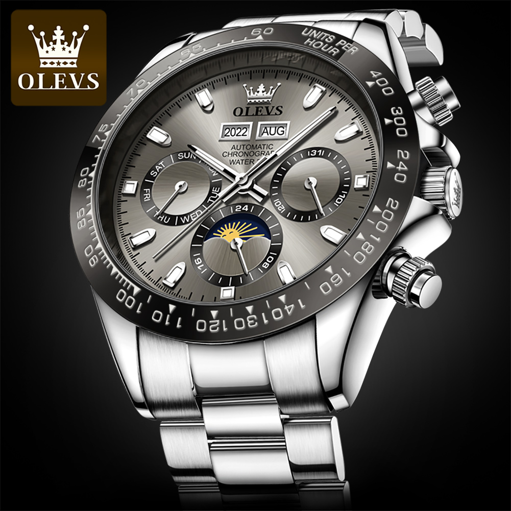 OLEVS 6654 高級メンズ腕時計クロノグラフ自動機械式 - Watches Omega のレビューと価格