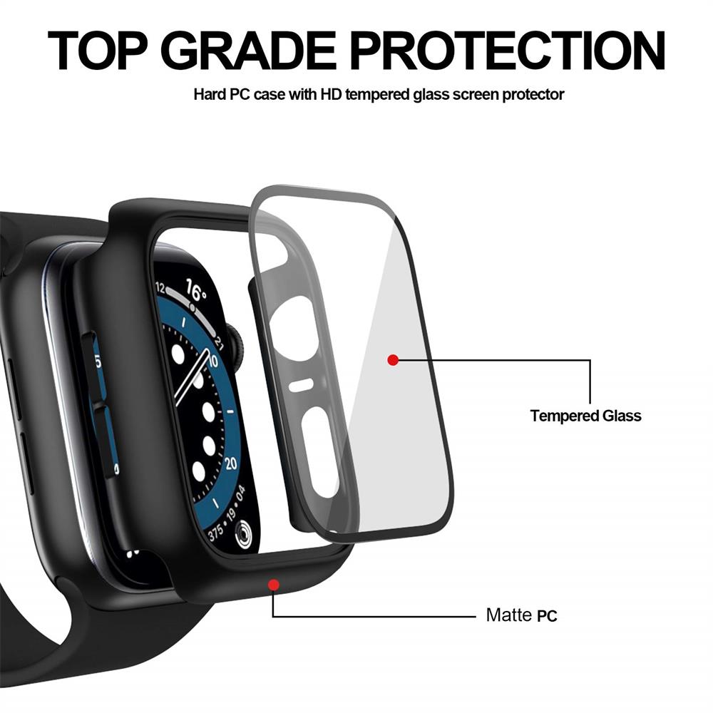 ガラス + カバー Apple Watch ケース 44 ミ - Iwatch Smartwatch Series 7 のレビューと価格
