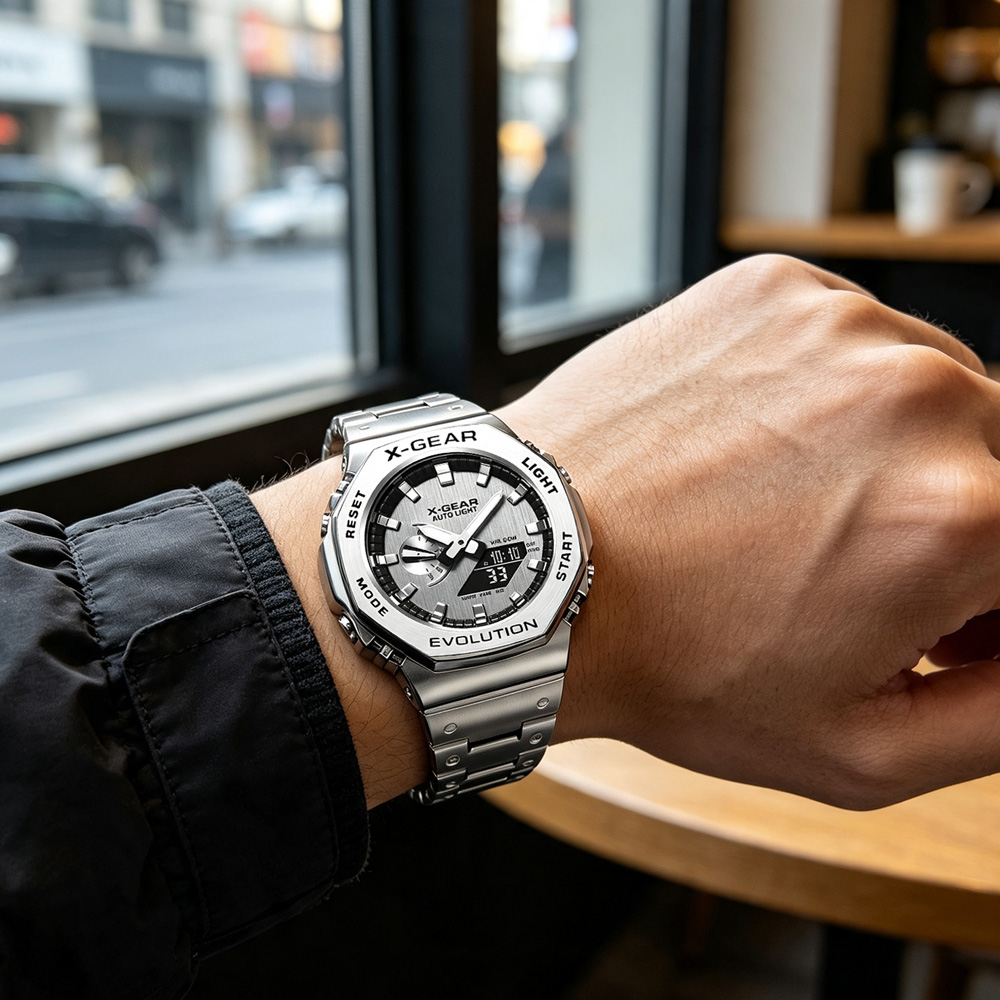 X-GEAR デュアルディスプレイデジタルスポーツウォッチ  - Smartwatch Watches For Men Digital のレビューと価格