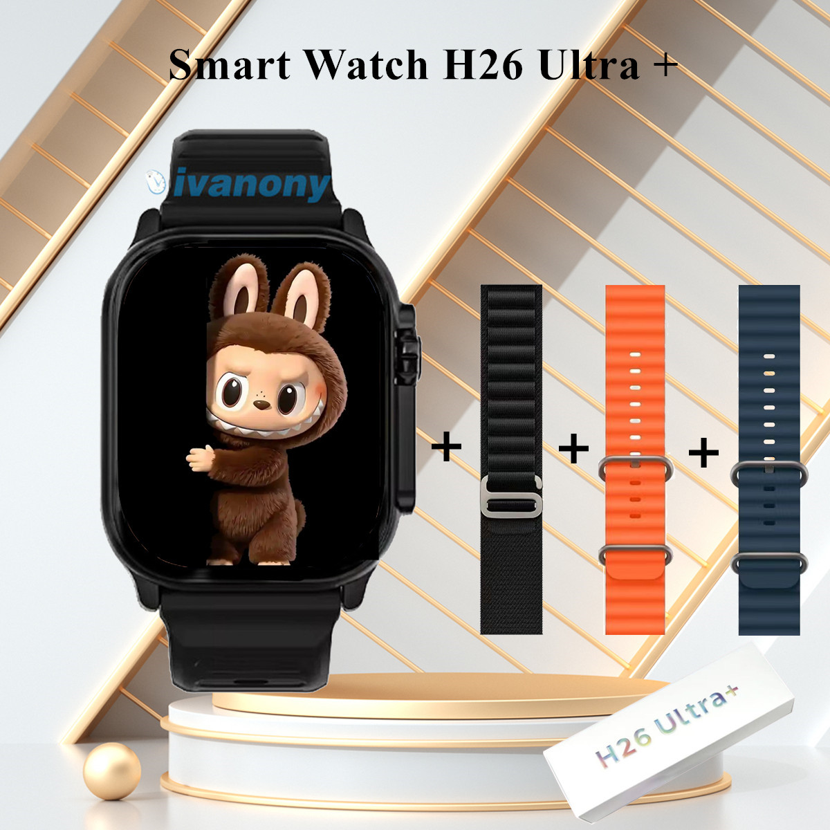 オリジナルAMOLEDスマートウォッチH26ウルトラプラス1 - Smartwatch Watch Whatsapp のレビューと価格