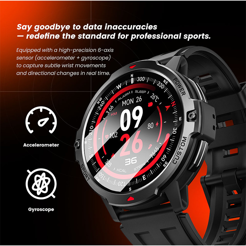 新しい 6 軸ジャイロスコープ軍用 GPS スマートウォッチ - Smartwatch Timex Watches For Women のレビューと価格