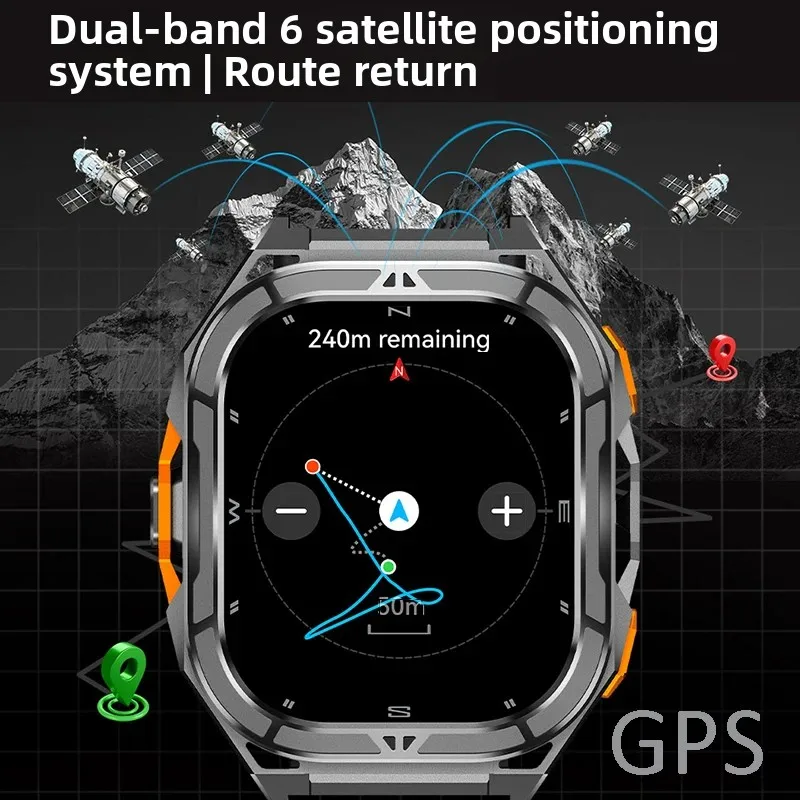 高級AMOLEDスマートウォッチ、リアルGPS搭載、5ATM - Smartwatch Digital Watches For Men のレビューと価格